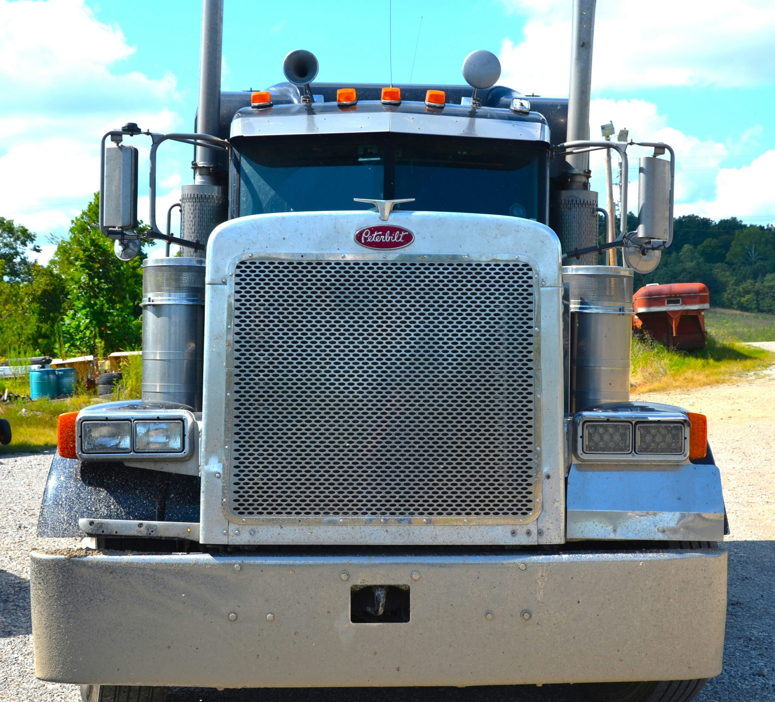 white Peterbilt semi truck front view — IFTA filing guide 2026